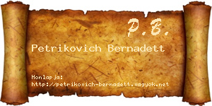 Petrikovich Bernadett névjegykártya