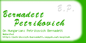 bernadett petrikovich business card